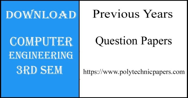 Download Computer engineering diploma 3rd sem Question Papers