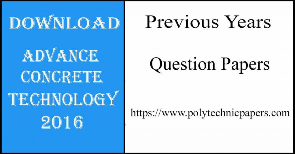 Advance Concrete Technology 2016